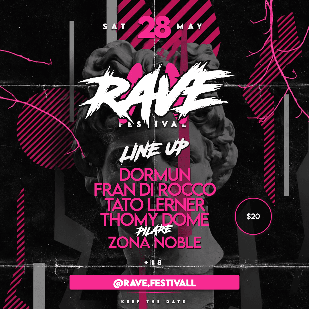 Grey Rave Festival Flyer Template preview