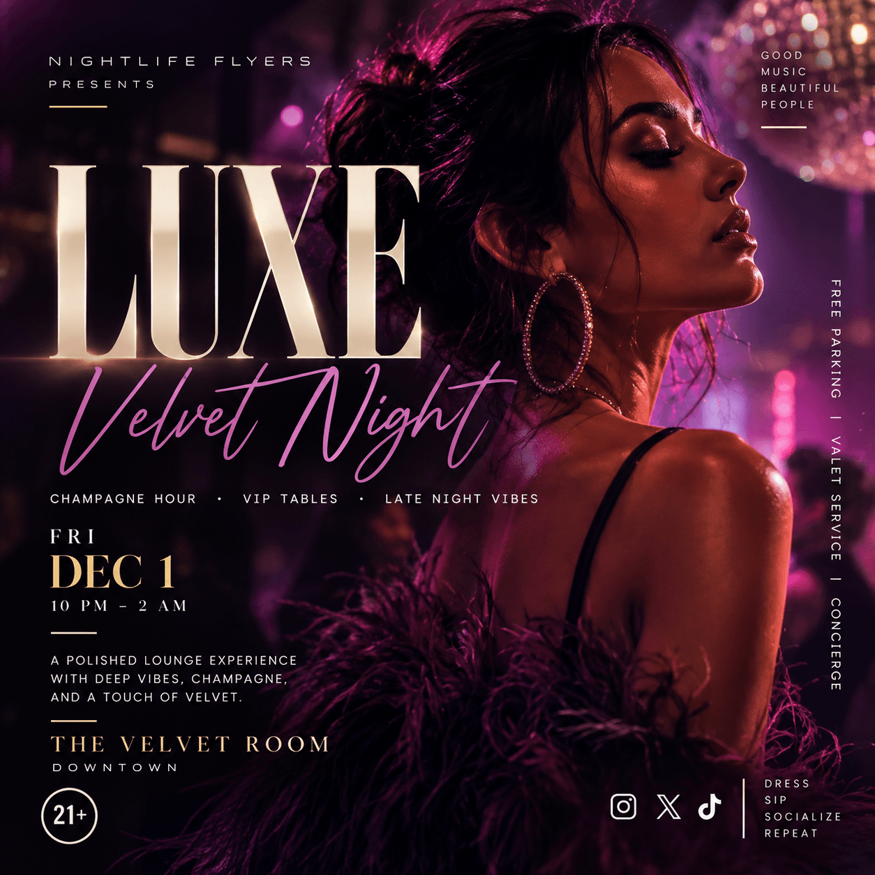 Luxe Velvet Night flyer preview