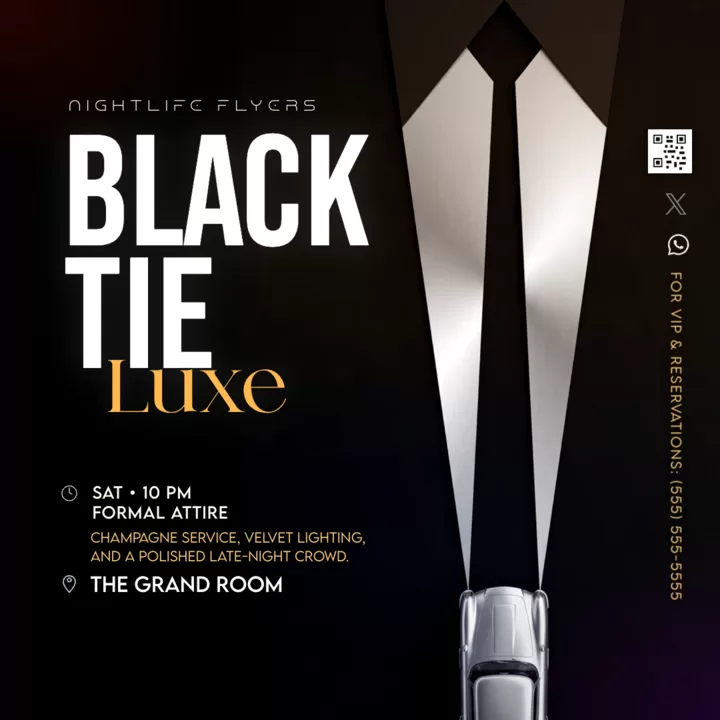 Black Tie Flyer Template rendered preview