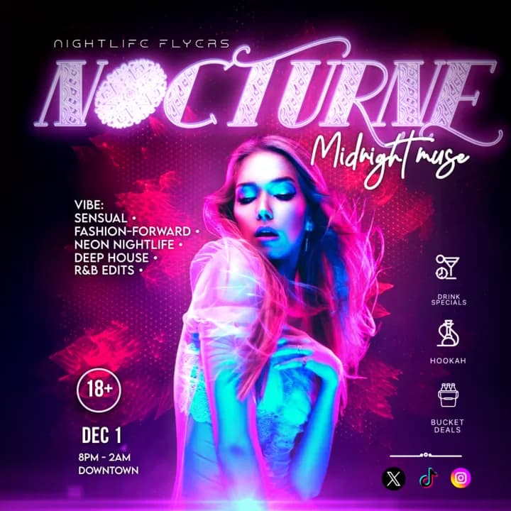 Ladies Night Flyer Template rendered preview