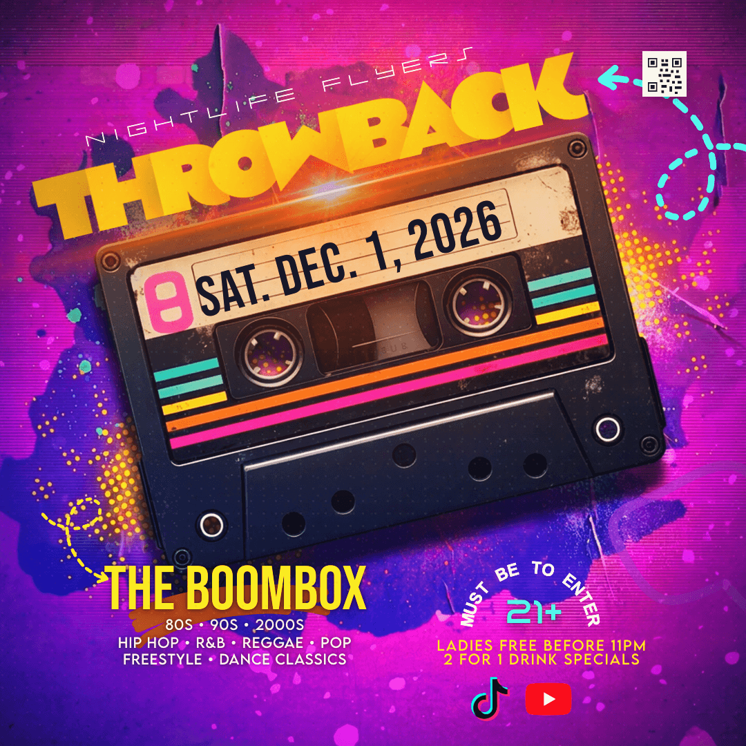 Throwback Flyer Template rendered flyer preview