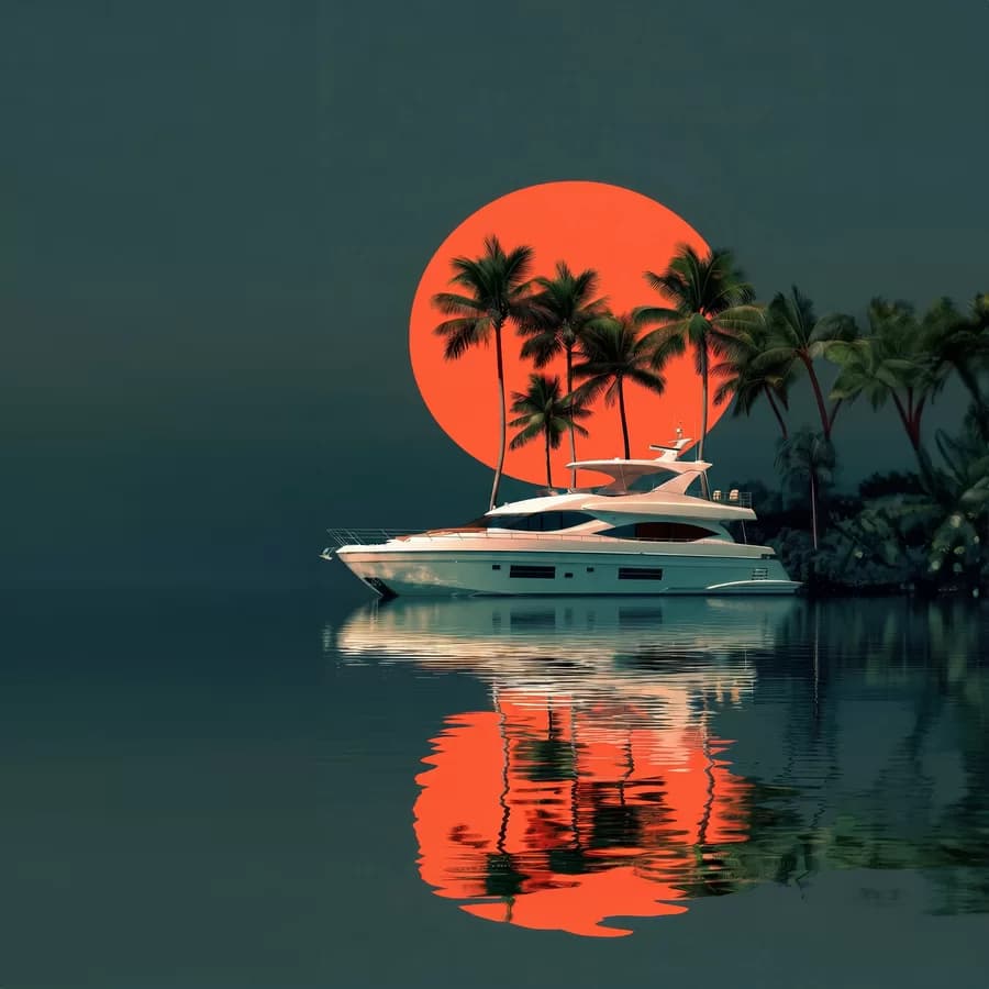 Sunset Yacht Flyer Template rendered flyer preview