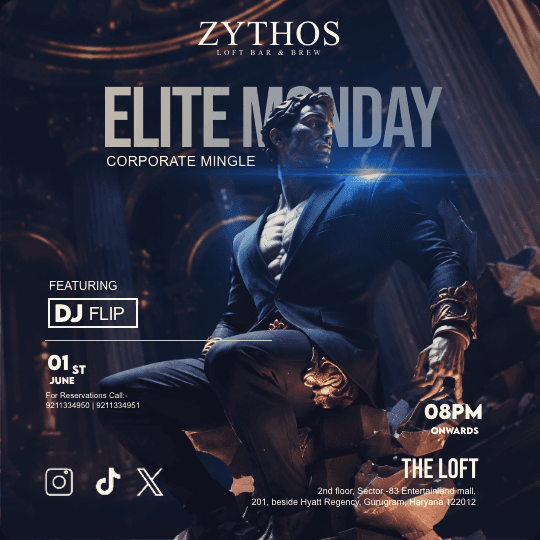Elite Monday Square Post Flyer Template preview
