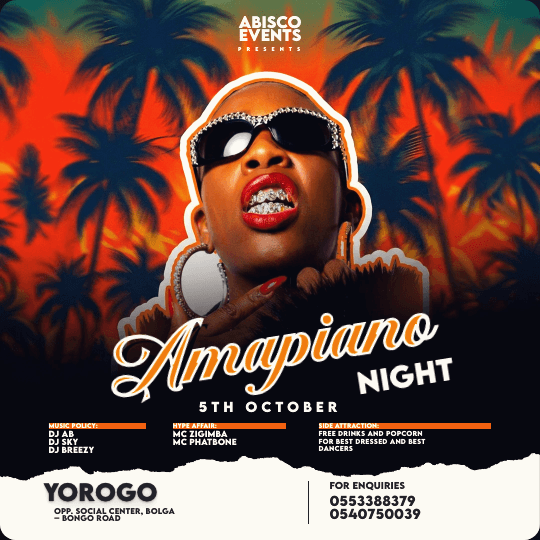 Amapiano Night Flyer Template preview