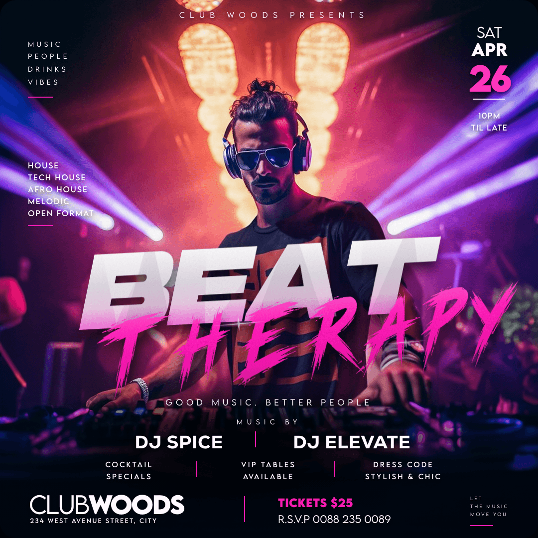 Beat Therapy Flyer Template preview
