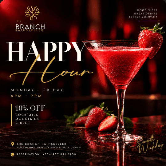 Happy Hour Square Post Flyer Template preview