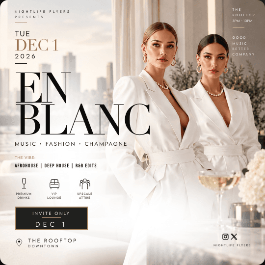 En Blanc Square Post Flyer Template preview