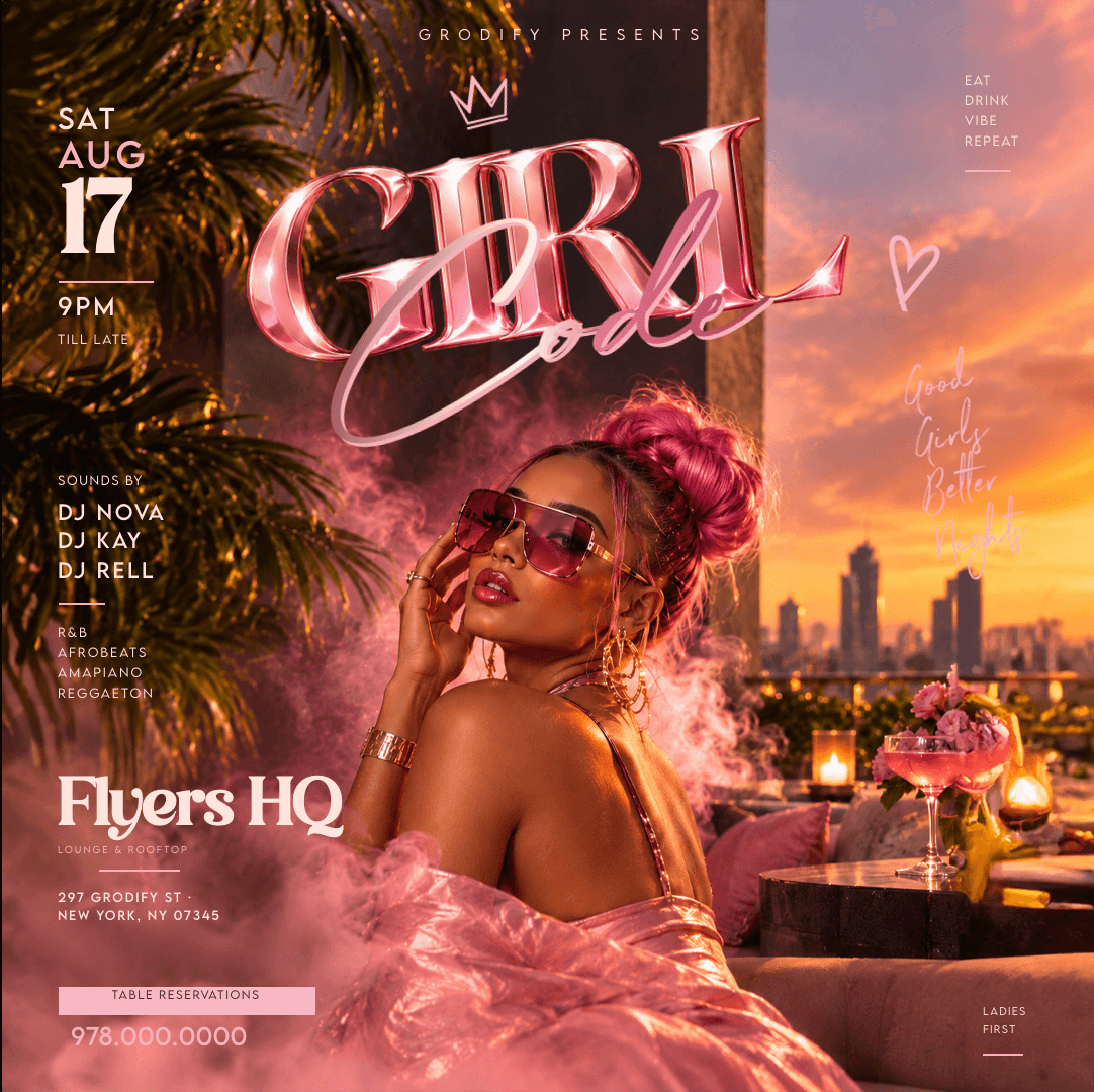 Girl Code Flyer Template preview
