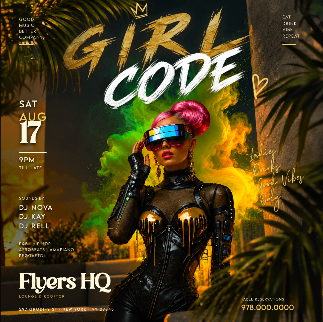 Girl Code Flyer Template preview