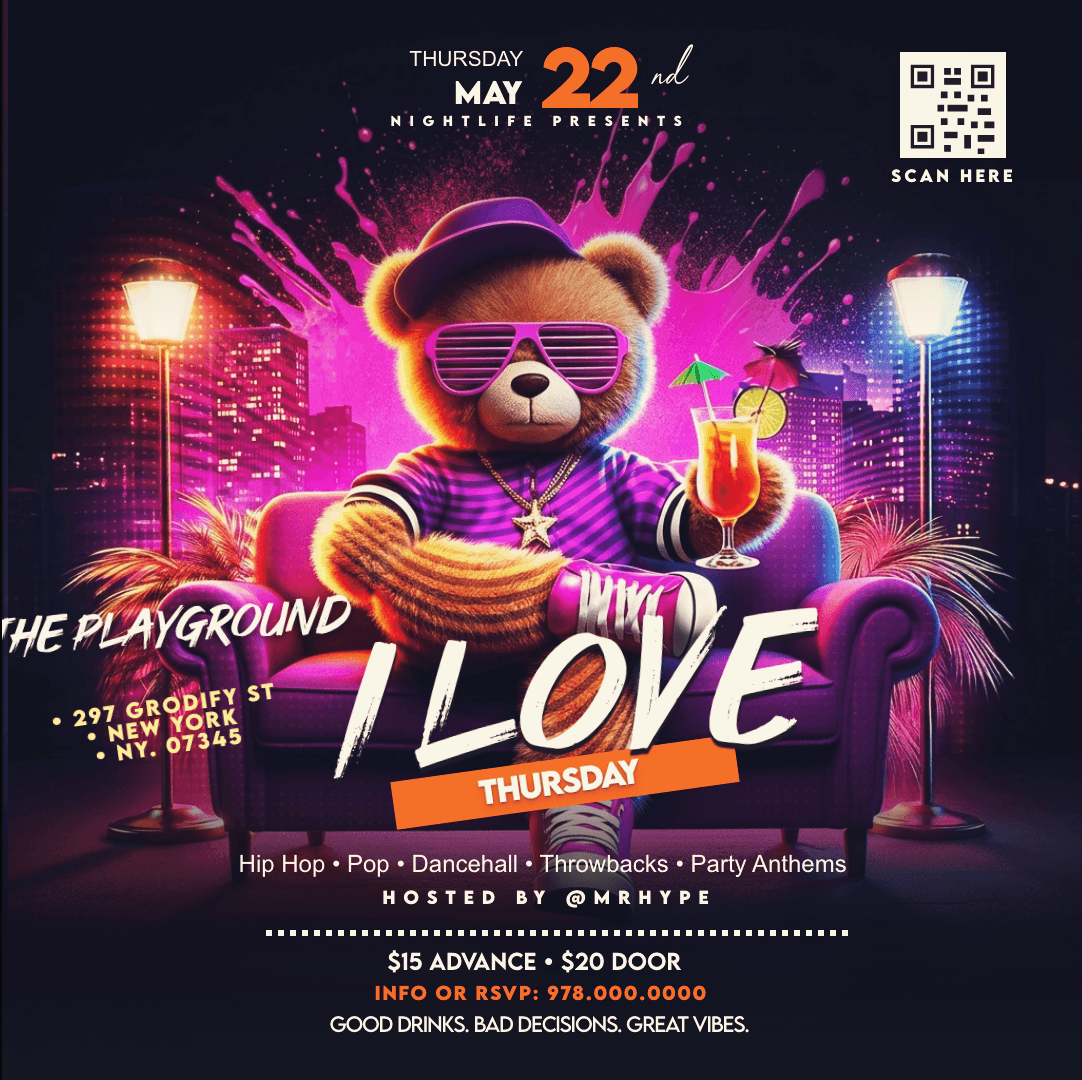 I Love Thursday Square Post Flyer Template preview