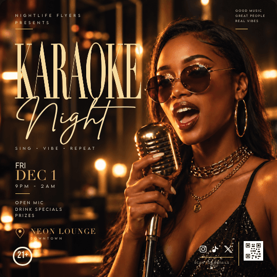 Karaoke Night Flyer Template preview