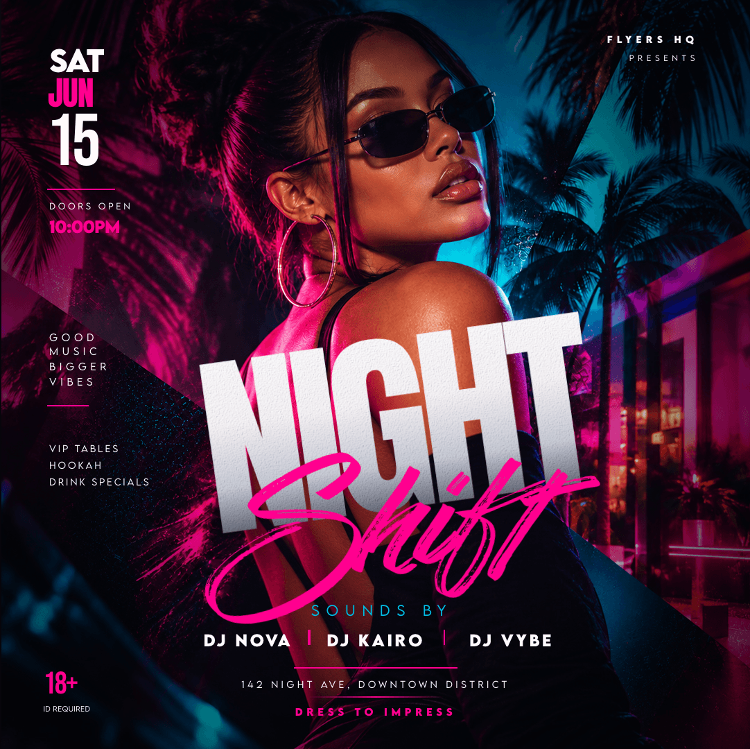 Night Shift Flyer Template preview