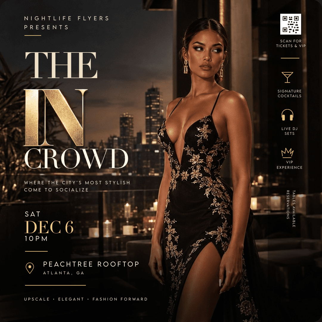 The In Crowd Flyer Template rendered flyer preview