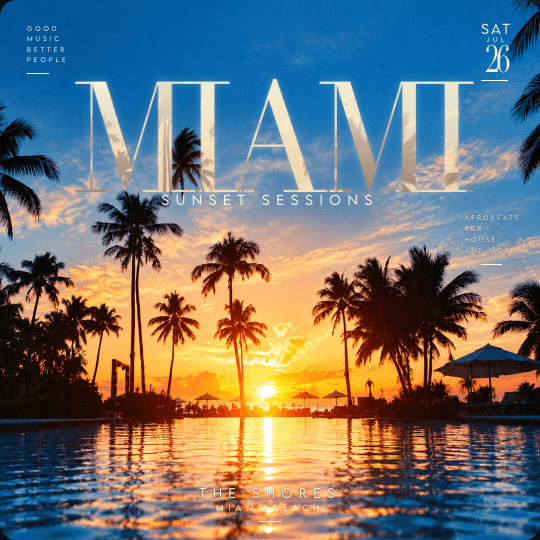 Miami Nights Flyer Template rendered preview