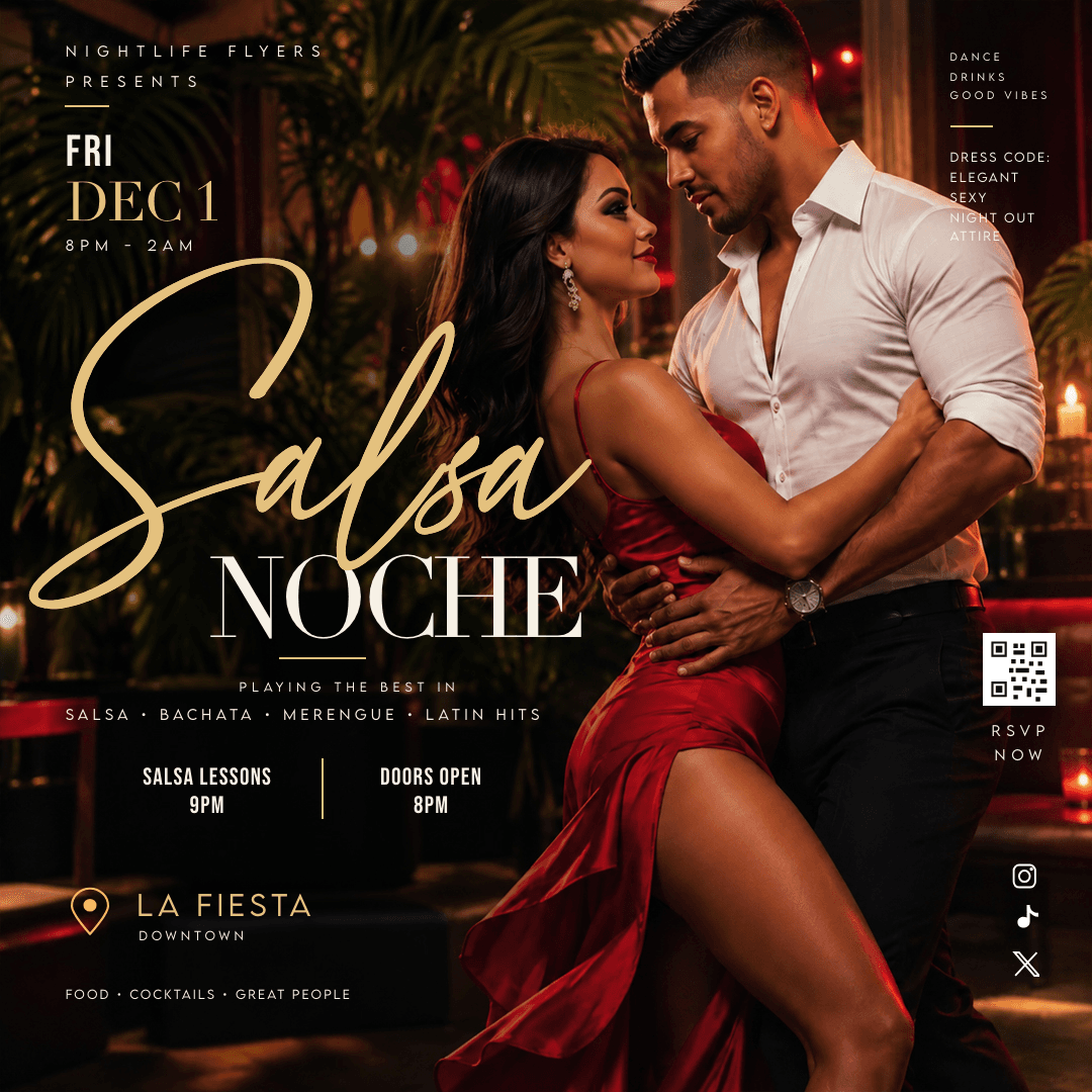 Salsa Noche Flyer Template rendered preview