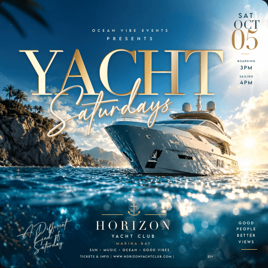 Yacht Escape Flyer Template rendered preview