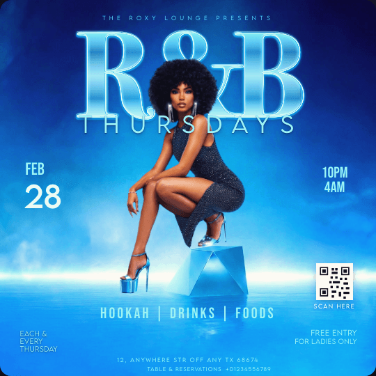 R&B Thursdays Square Post Flyer Template preview