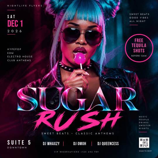 Sugar Rush Flyer Template preview