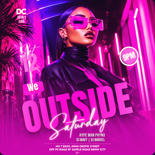 We Outside Saturday Square Post Flyer Template preview